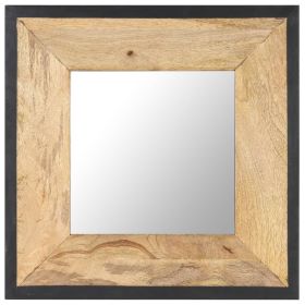 Mirror Natural wood tone Solid mango wood 19.7 x 19.7 in